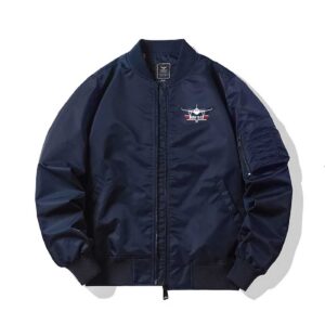 客製藍色飛行外套 Born to fly