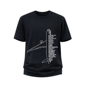 客製黑色 FRONT AIR 航空元素潮流T恤